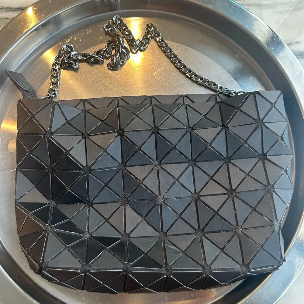 Geometric Black Shoulder Bag - Picture 1 of 3